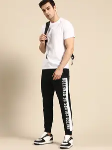United Colors of Benetton Men Brand Printed Pure Cotton Joggers