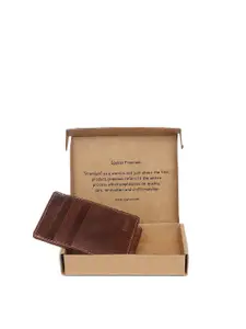 SPYKAR Men Tan Leather Money Clip