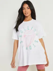Boohoo Rolling Stones Printed Oversized T-shirt
