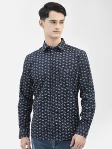Crimsoune Club Slim Fit Floral Opaque Printed Casual Shirt