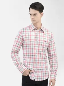 Crimsoune Club Slim Fit Tartan Checked Pure Cotton Casual Shirt