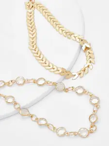 Boohoo Set of 2 Diamante Anklets