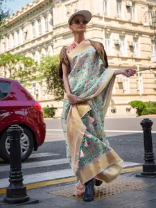 elora Floral Zari Organza Bhagalpuri Saree