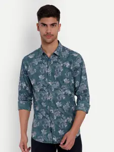 VALEN CLUB Slim Fit Floral Printed Pure Cotton Casual Shirt
