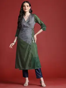 Anouk Colourblocked Angrakha Kurta