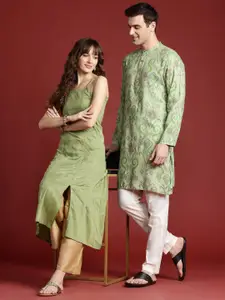 Anouk Ethnic Motifs Printed Shoulder Straps A-Line Kurta