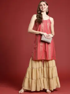 Anouk Ethnic Motifs Printed Shoulder Straps A-Line Kurti