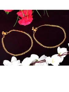 MEENAZ Gold-Plated Brass Anklets