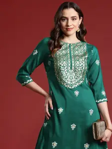 Anouk Ethnic Motifs Printed Straight Kurta