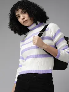 The Roadster Lifestyle Co. Striped High-Neck Pullover