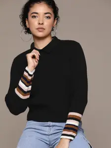 The Roadster Lifestyle Co. Ribbed Polo Collar Pullover