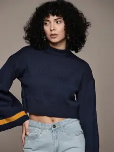 The Roadster Lifestyle Co. Full Flared Sleeves Crop Pullover