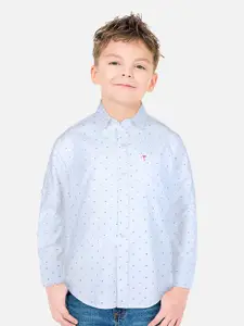 Palm Tree Infant Boys Micro Ditsy Printed Cotton Casual Shirt