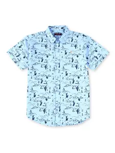 Palm Tree Boys Graphic Printed Cotton Casual Shirt