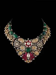 Neeta Boochra Gold-Plated Studded Necklace