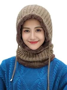 Alexvyan Women Combined Acrylic Cap & Scarf