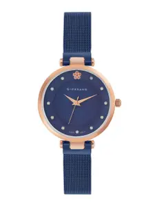 GIORDANO Women Embellished Dial & Stainless Steel Straps Analogue Watch GZ-60074-33