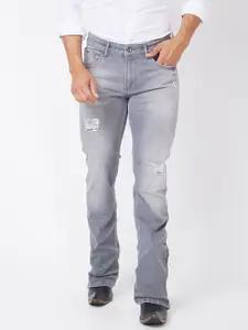 mode de base Men Mid-Rise Mildly Distressed Heavy Fade Bootcut Stretchable Jeans