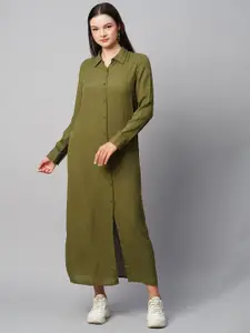 Chemistry Olive Green Shirt Maxi Dress