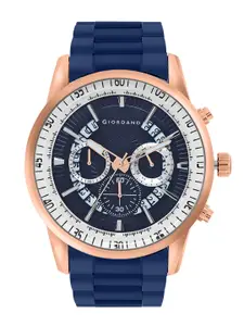 GIORDANO Men Textured Dial & Stainless Steel Straps Analogue Watch GZ-50075-33