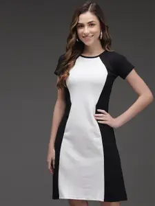 BAESD Colourblocked Crepe Sheath Dress