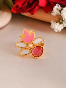 Voylla Gold-Plated Finger & Stone Studded Ring