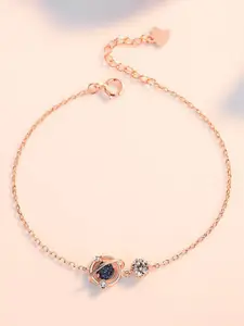MYKI Rose Gold-Plated Stone Studded Link Bracelet