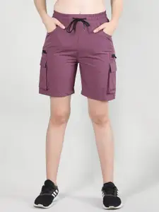 CHKOKKO Women Mid-Rise Cargo Shorts