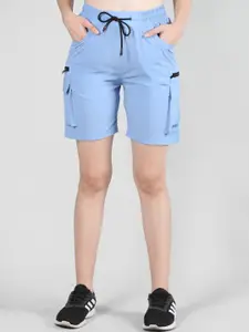 CHKOKKO Women Mid-Rise Sports Shorts