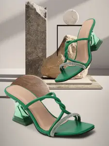 madam glorious Embellished Block Heels