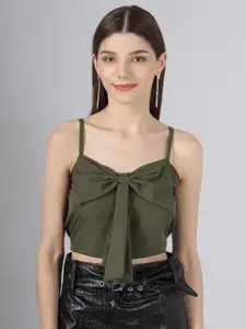BAESD Shoulder Straps Bow Detail Fitted Crop Top