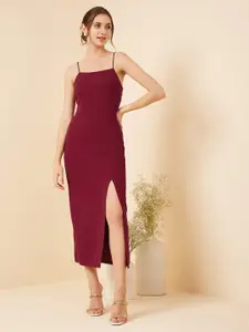 RARE Maroon Shoulder Strap Bodycon Dress