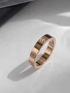 MYKI Rose Gold-Plated Stainless Steel Finger Ring