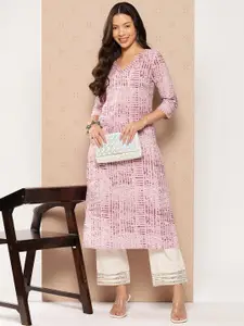 Varanga Women Striped Embellished Gotta Patti Kurta