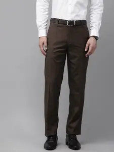 Van Heusen Men Checked Custom Fit Formal Trousers