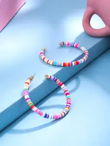 Yellow Chimes Contemporary Hoop Earrings