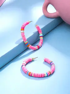 Yellow Chimes Contemporary Hoop Earrings