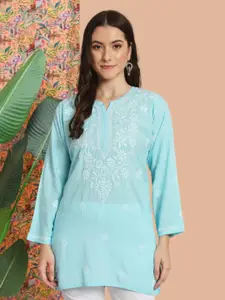 PARAMOUNT CHIKAN Women Embroidered Lucknowi Chikankari Modal Kurti