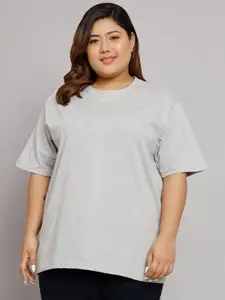 Funday Fashion Drop-Shoulder Sleeves Oversized Loose Cotton T-Shirt