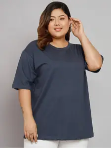 Funday Fashion Drop Shoulder Oversized Loose Cotton T-Shirt
