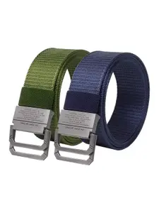 Roadster Men Pack Of 2 Textured Army Belt