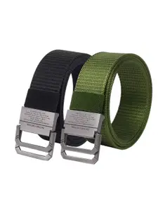 Roadster Men Pack Of 2 Textured Army Belt