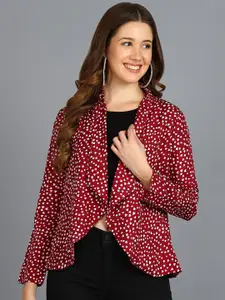 VAHSON Printed Front Open Crepe Shrug