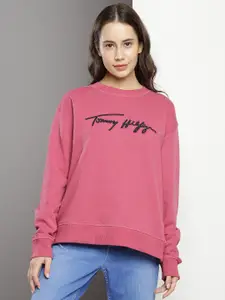 Tommy Hilfiger Embroidered Round Neck Pure Cotton Sweatshirt