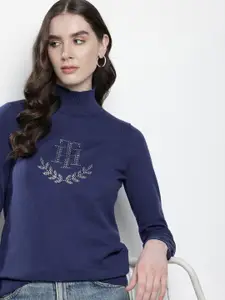Tommy Hilfiger Embellished High Neck Sweatshirt