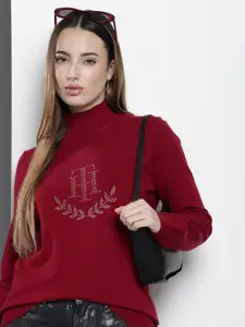 Tommy Hilfiger Embellished High Neck Sweatshirt