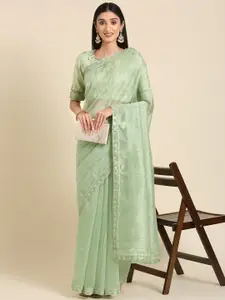 Anouk Striped Sequinned Saree