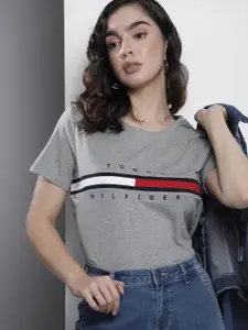 Tommy Hilfiger Striped And Embroidered Pure Cotton T-shirt