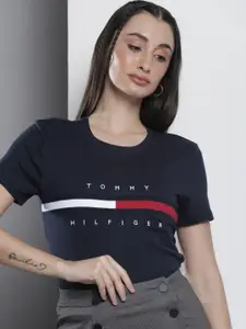 Tommy Hilfiger Pure Cotton Brand Logo Casual T-shirt
