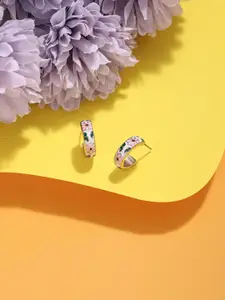 Zaveri Pearls Gold-Plated Contemporary Studs Earrings